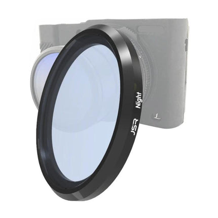 JSR Night Lens Filter for Enhanced Landscape Shots on Panasonic LUMIX LX10 shown mounted on LX10 camera for night photography