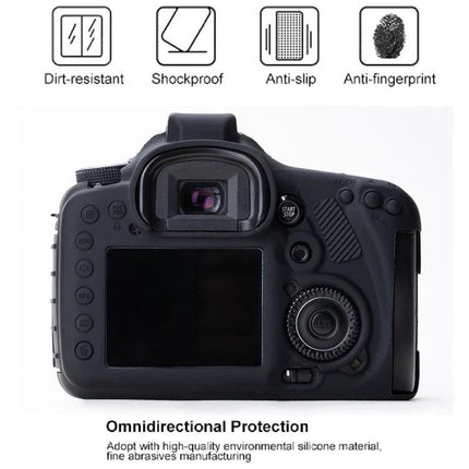 Protective Soft Silicone Case for Canon EOS 7D, Ideal for Daily Use rear view showing grip, ports and shockproof dirt-resistant protection