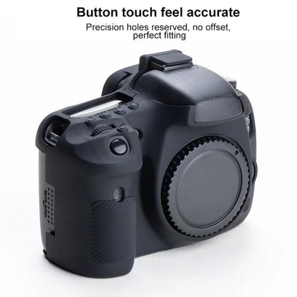Protective Soft Silicone Case for Canon EOS 7D, Ideal for Daily Use - black camera body cover with precise button cutouts