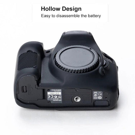 Protective Soft Silicone Case for Canon EOS 7D, Ideal for Daily Use - black hollow design showing easy battery access