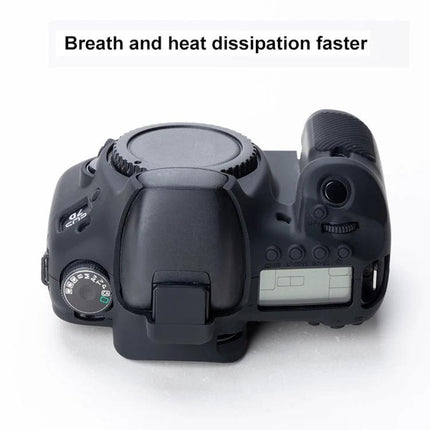 Protective Soft Silicone Case for Canon EOS 7D, Ideal for Daily Use - top view showing heat dissipation and button access