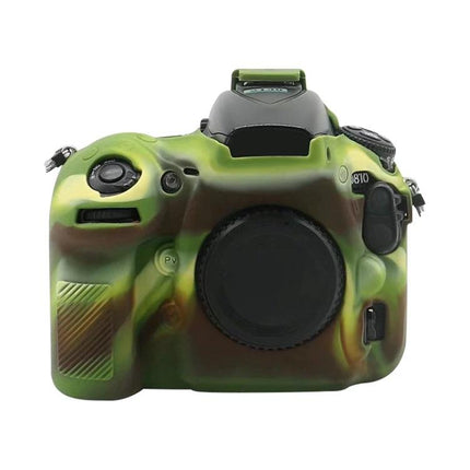 Durable Soft Silicone Protective Case for Nikon D810 in green camouflage, soft stretchable silicone camera cover protecting from scratches and dust