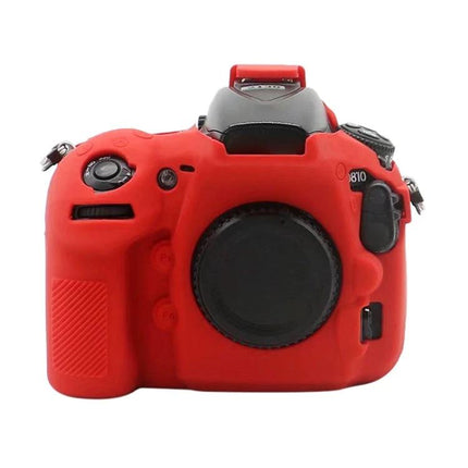 Durable Soft Silicone Protective Case for Nikon D810 red silicone camera cover front view