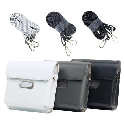 FUJIFILM Instax Link WIDE Protective PU Leather Case with Strap in white gray and black with adjustable straps