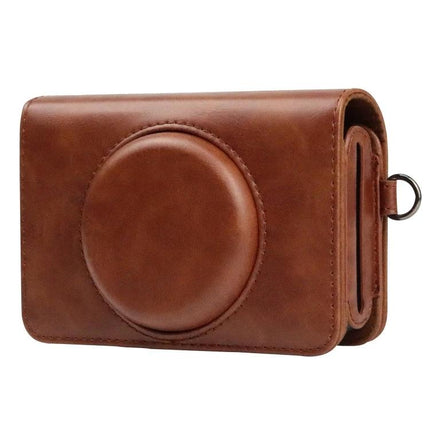 PU Leather Protective Case for Kodak Mini Shot2 Retro Camera with Strap - brown PU leather travel camera case with strap loop