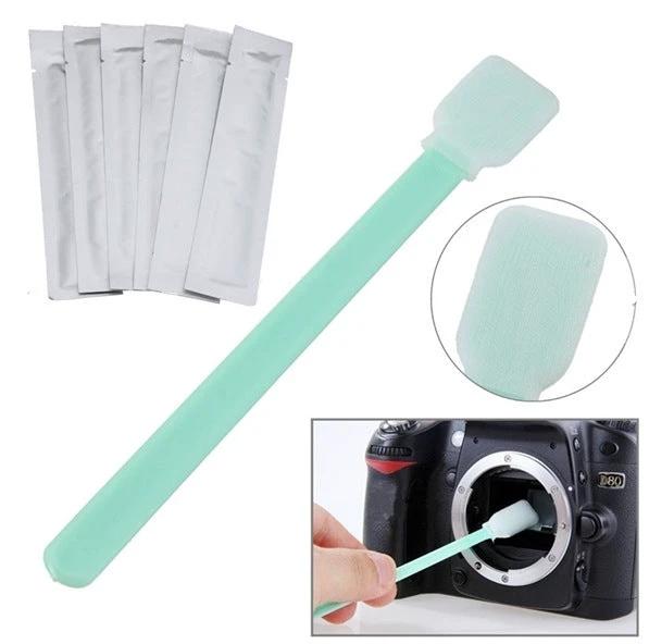 Set of 6 Cleaning Swab Sticks for Camera and Screen Cleaning - mint swab cleaning sensor and phone screens without scratches