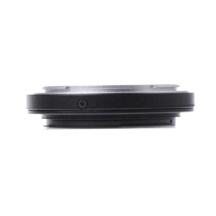 Canon FD to EOS Manual Lens Mount Adapter for Photography, side profile of black metal adapter for using FD lenses on EOS bodies