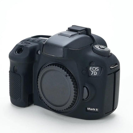 Soft and Protective Silicone Case for Canon DSLR Cameras on black Canon EOS 7D Mark II body protecting camera from scratches and impacts