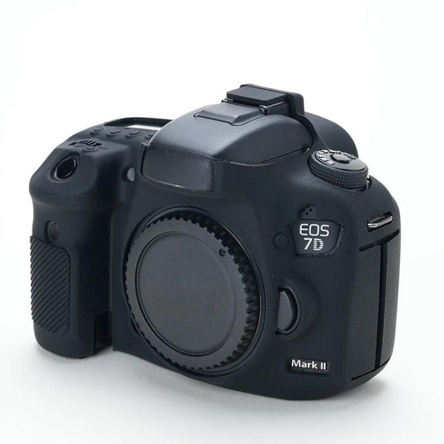 Soft and Protective Silicone Case for Canon DSLR Cameras on black Canon EOS 7D Mark II body protecting camera from scratches and impacts