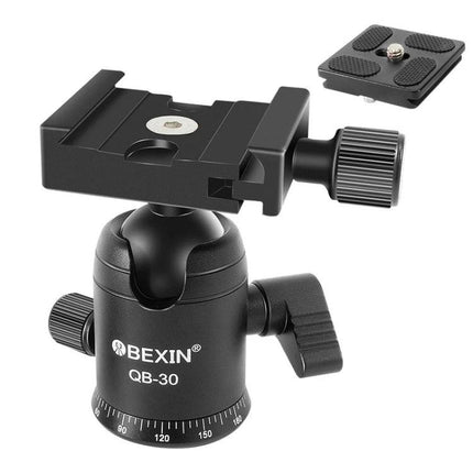 BEIXIN Metal Ball Head for Panoramic Camera Mounting and Angles - aluminum alloy QB-30 ball head with quick release plate, 360° panorama