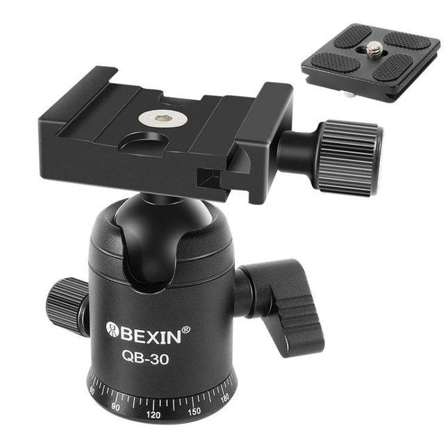 BEIXIN Metal Ball Head for Panoramic Camera Mounting and Angles - aluminum alloy QB-30 ball head with quick release plate, 360° panorama