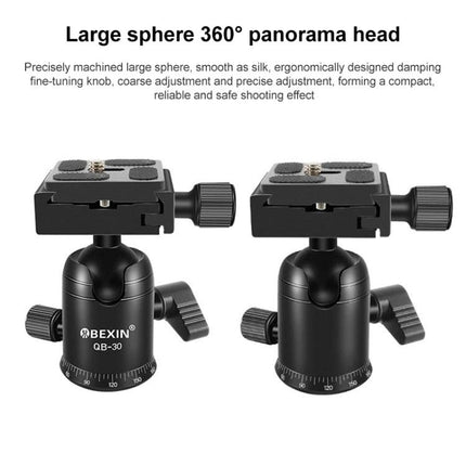 BEIXIN Metal Ball Head for Panoramic Camera Mounting and Angles - black 30mm aluminum alloy 360° panorama tripod ball head