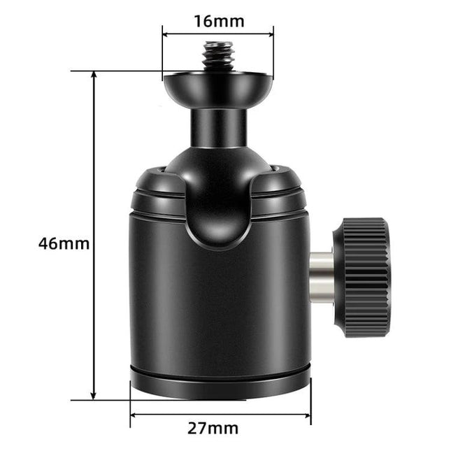 BEXIN Mini 360-Degree Panoramic Metal Ball Head for Photography compact aluminum alloy ball head 46mm x 27mm with 16mm screw and adjustment knob