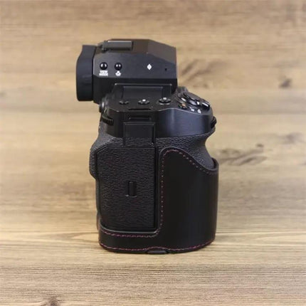 PU Leather Half Case for Fujifilm XH2S Camera with Tripod Thread
