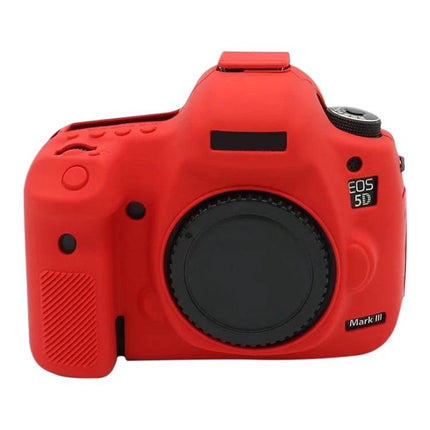 Soft Silicone Protective Case for Canon EOS 5DS Camera - red stretchable silicone camera body cover protecting buttons and grip