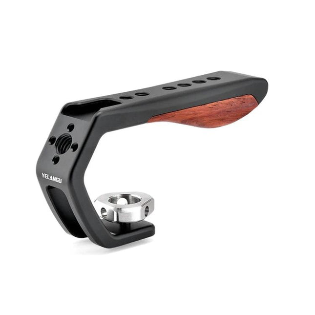 YELANGU Handheld Video Stabilizer Top Handle for Camera Cages ergonomic aluminum alloy and wood top handle with accessory mount