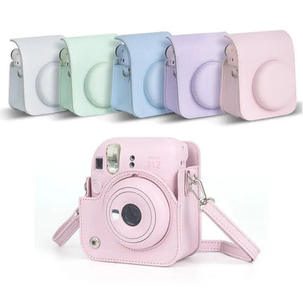 Leather Camera Case for Fujifilm Instax Mini 12 with Strap