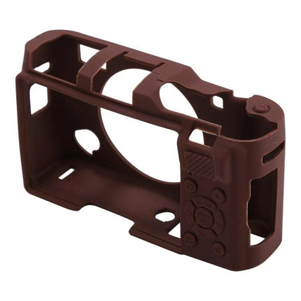 Silicone Protective Case for FUJIFILM X-A5 Camera Use - brown stretchable silicone cover protecting camera body while allowing full button access