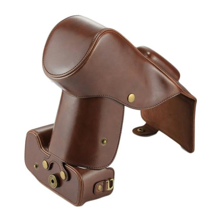 Soft Interior PU Leather Camera Case for Nikon DSLRs brown protective travel case with quick access and dust scratch protection