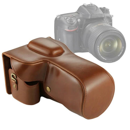 Soft Interior PU Leather Camera Case for Nikon DSLRs in brown protective cover for DSLR with quick access and scratch protection
