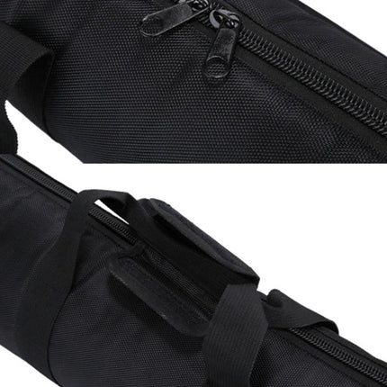 Zipper Carrying Bag for Photography Gear with Shoulder Strap, 55cm x 22cm - durable padded black bag with dual zippers and shoulder strap for stands and strobes