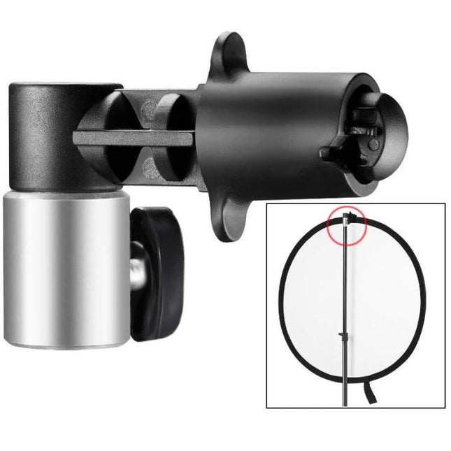 Reflector Holder Clip for Photography Studio Light Stands securely attaches reflector to light stand for portrait and product lighting setups