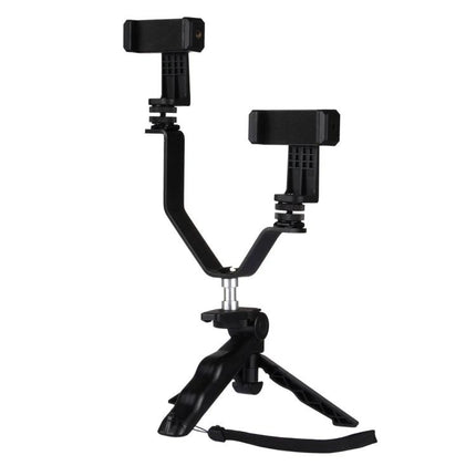 Adjustable Phone Holder for Daily Video Calls and Streaming, dual-mount hands-free tripod for virtual meetings and live streaming