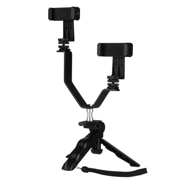 Adjustable Phone Holder for Daily Video Calls and Streaming, dual-mount hands-free tripod for virtual meetings and live streaming