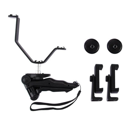 Adjustable Phone Holder for Daily Video Calls and Streaming - black foldable hands-free mount with clamps and strap