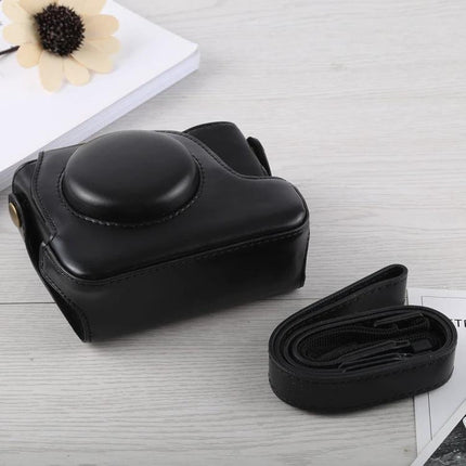 PU Leather Protective Case with Strap for Canon G16 Camera – black PU leather camera case with detachable strap, dust and scratch protection