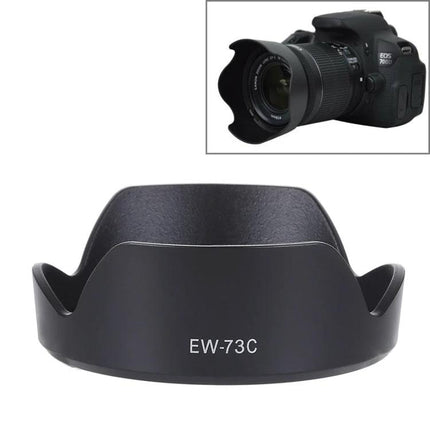 Lens Hood for Canon EF-S 10-18mm to Shade and Protect Camera - EW-73C black PVC hood blocking stray light and protecting lens