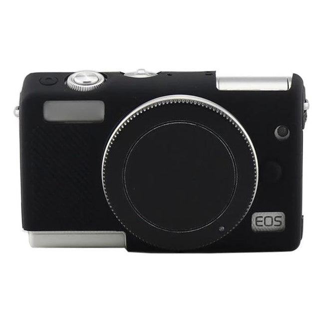Soft Silicone Protective Case for Canon EOS M100 Camera shown fitted on black Canon EOS M100 body, durable stretchable silicone protection