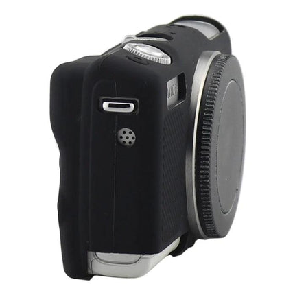 Soft Silicone Protective Case for Canon EOS M100 Camera black silicone cover showing side and lens cap access