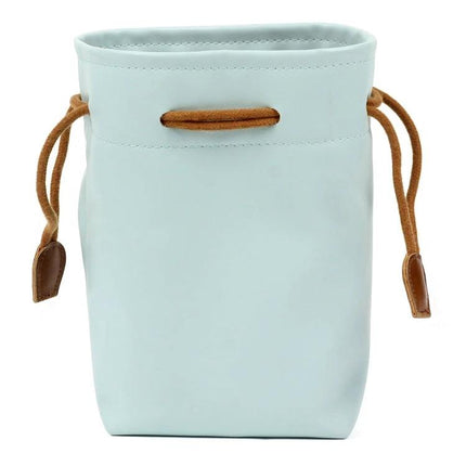 Protective Vintage PU Leather Case for Polaroid and Digital Cameras - light blue drawstring pouch for travel protection