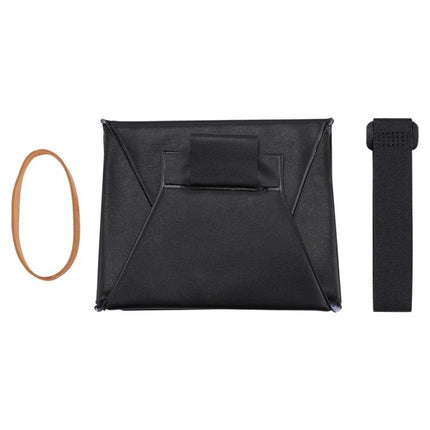 Foldable Soft Diffuser Cover for External Flash Lights, 10x13cm Size - black foldable diffuser with strap and elastic band