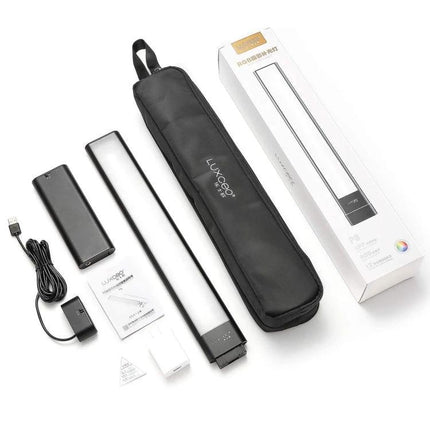 LUXCeO P6 Handheld RGB LED Light for Photography with carrying case battery charger and accessories