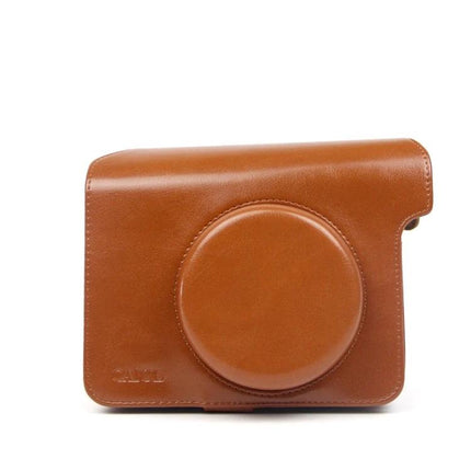 Vintage PU Leather Case for Polaroid W300 Instant Camera with Strap brown protective PU leather case with adjustable strap, easy access to buttons