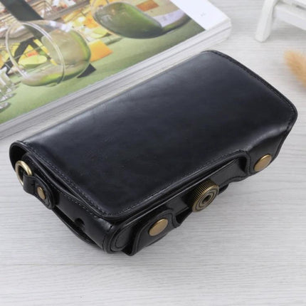 PU Leather Protective Case for Samsung Galaxy Cameras in black durable PU leather with brass snaps and compact travel design