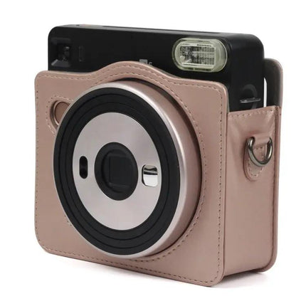 Étui en cuir PU nacré avec bandoulière pour appareil photo Instax SQ6