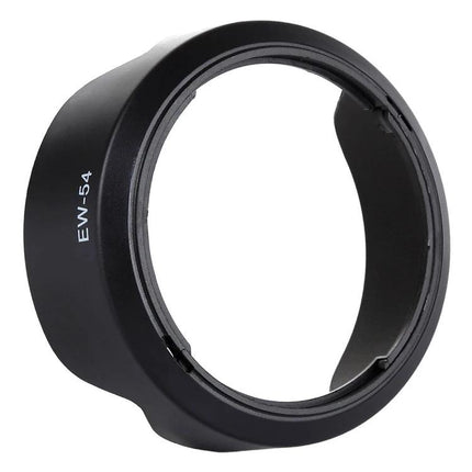 Lens Hood Shade for Canon EF-M 18-55 Camera Lens - black PVC lens hood (EW-54) protecting against flare, dust and bumps