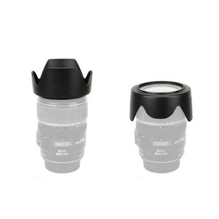 Lens Hood Shade for Canon EF-M 18-55 Camera Lens black PVC petal-style hood protects against flare and bumps