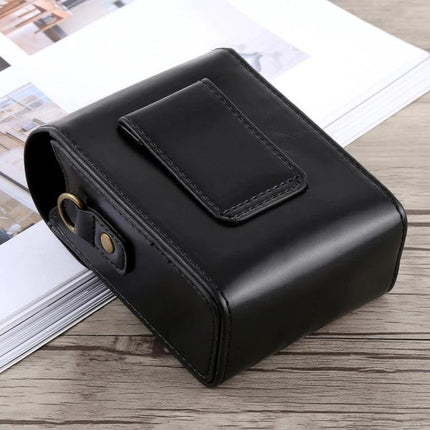 PU Leather Protective Case for Cameras with Hand Straps - black compact case compatible with Canon G7X II and Sony RX100