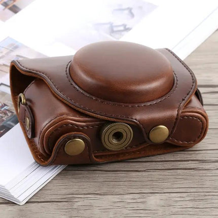 Soft PU Leather Camera Case with Strap for Sony Cameras