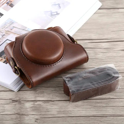 Soft PU Leather Camera Case with Strap for Sony Cameras