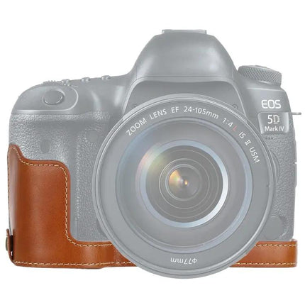 Protective PU Leather Half Case with Thread for Canon Cameras