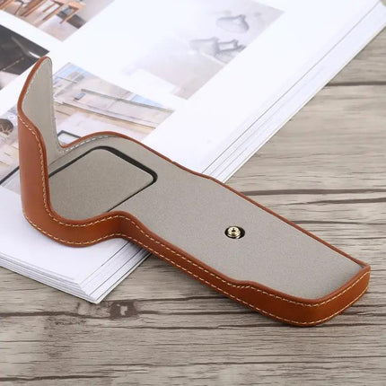 Protective PU Leather Half Case with Thread for Canon Cameras