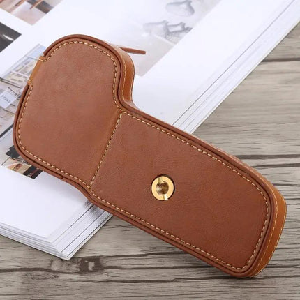 Protective PU Leather Half Case with Thread for Canon Cameras