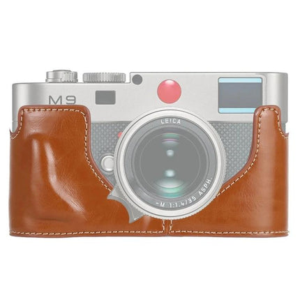 PU Leather Half Case for Leica M9 Cameras with Secure Thread brown PU leather protective half case on Leica M9
