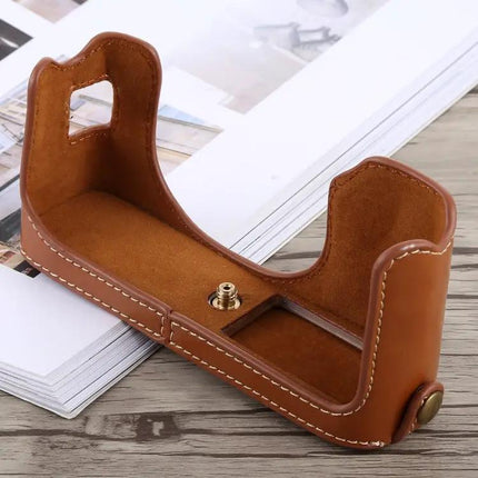 Protective PU Leather Half Case for Fujifilm X100F Camera Protection