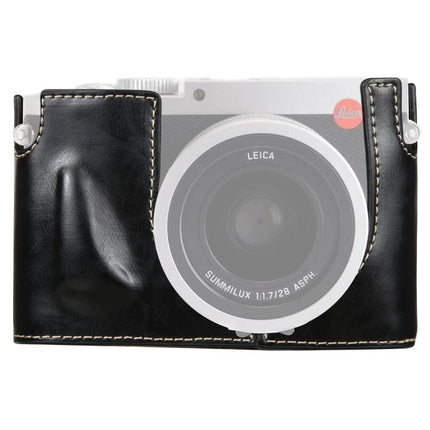 PU Leather Half Case with 1/4 Inch Thread for Leica Q Camera - black PU leather half case protecting Leica Q, quick access and 1/4 inch tripod thread